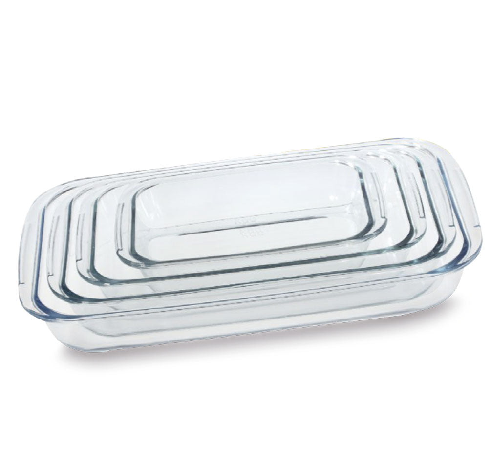 ASADERAS DE VIDRIO RECTANGULARES FAMA DE 4 PCS - Inverfin