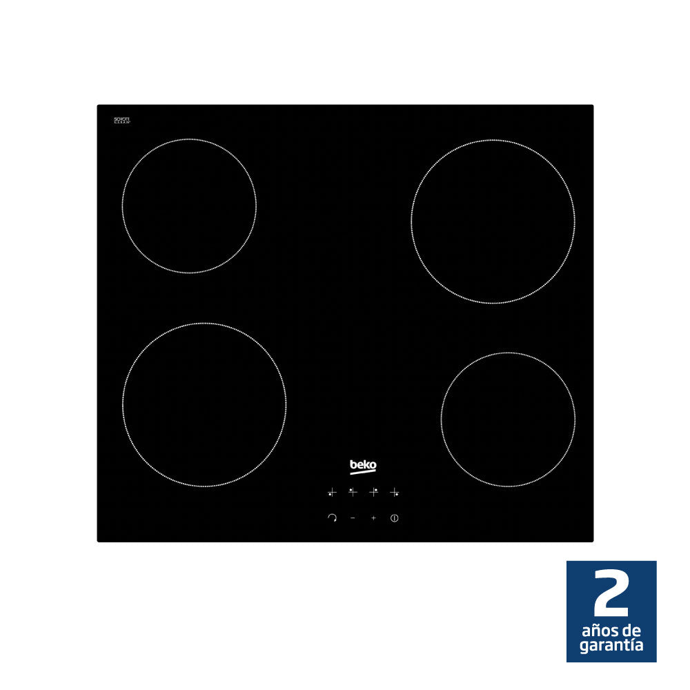 ANAFE EMPOTRABLE VITROCERÁMICA BEKO HIC64400E DE 4 HORNALLAS - Inverfin