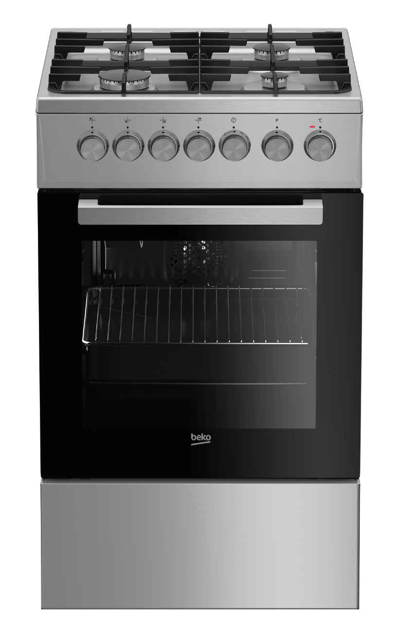 COCINA A GAS/HORNO ELÉCTRICO BEKO FSE52130DX DE 4 HORNALLAS - Inverfin