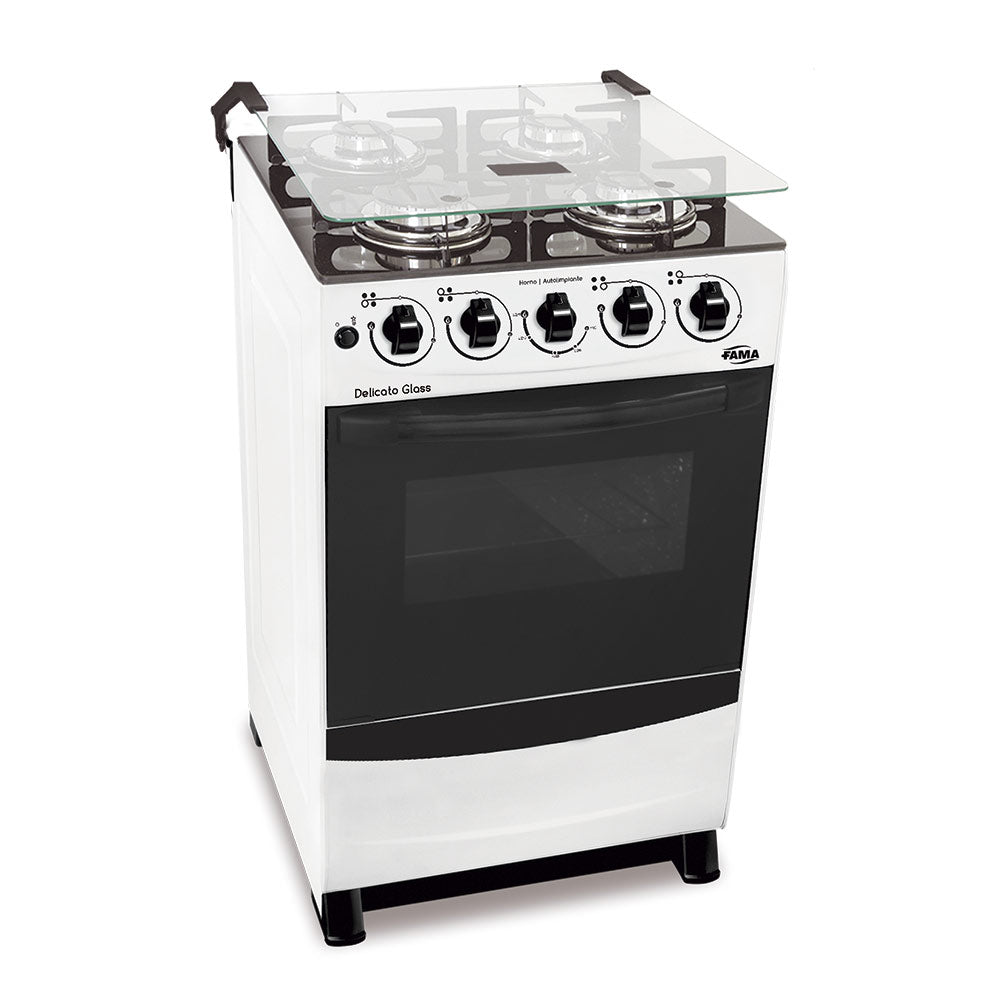 COCINA A GAS FAMA DELICATO GLASS DE 4 HORNALLAS - Inverfin