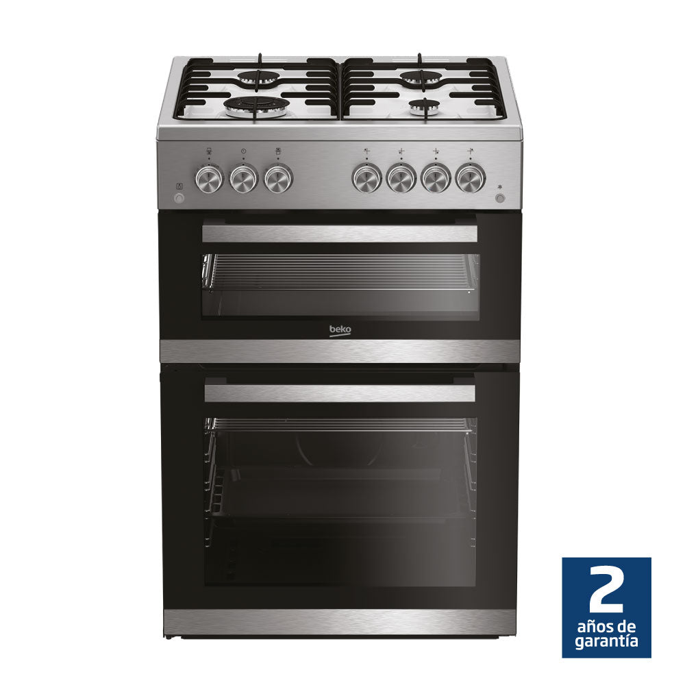 COCINA A GAS DOBLE HORNO BEKO FDG81120GXS DE 4 HORNALLAS - Inverfin