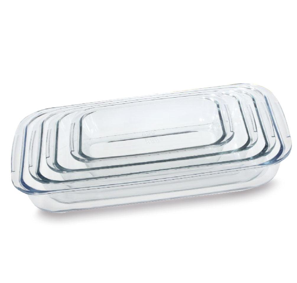 ASADERAS DE VIDRIO RECTANGULARES FAMA DE 4 PCS - Inverfin