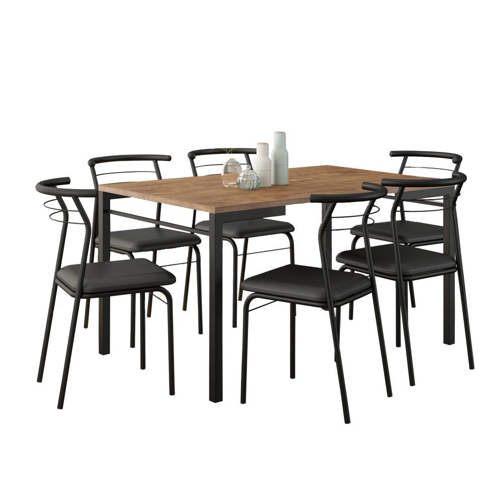 JUEGO DE MESA CARRARO 1526/1708 6 SILLAS - Inverfin