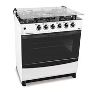 COCINA A GAS FAMA DELICATO PLUS GLASS DE 5 HORNALLAS - Inverfin