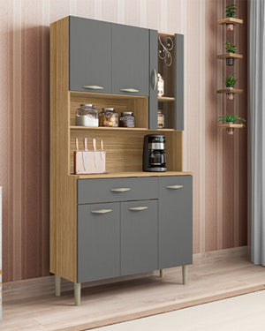 MUEBLE DE COCINA KP GOLD 6 PUERTAS FREIJO GRIS - Inverfin