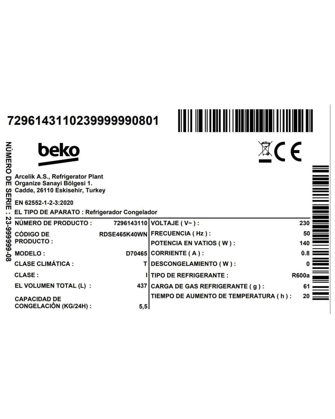 HEL.BEK.RDSE465K40WN