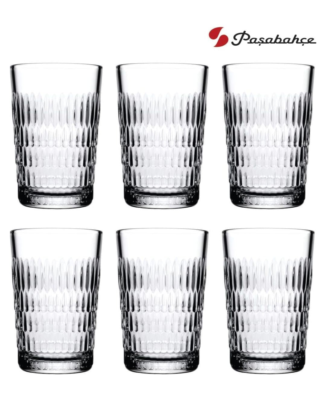 JUE VASO RAIN 6PZ 350CC PASABAHCE - Inverfin